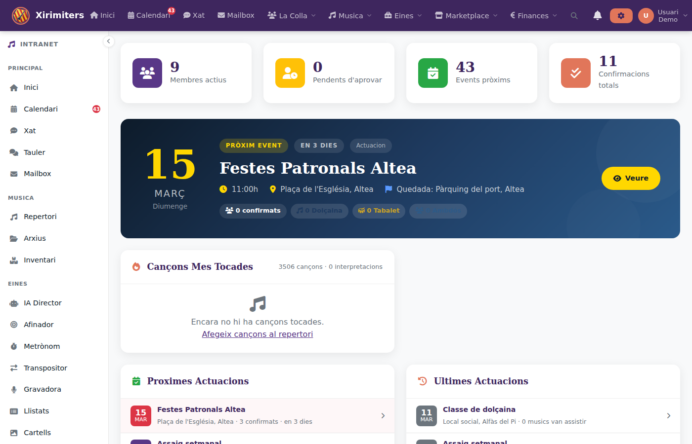 Panell d'administració